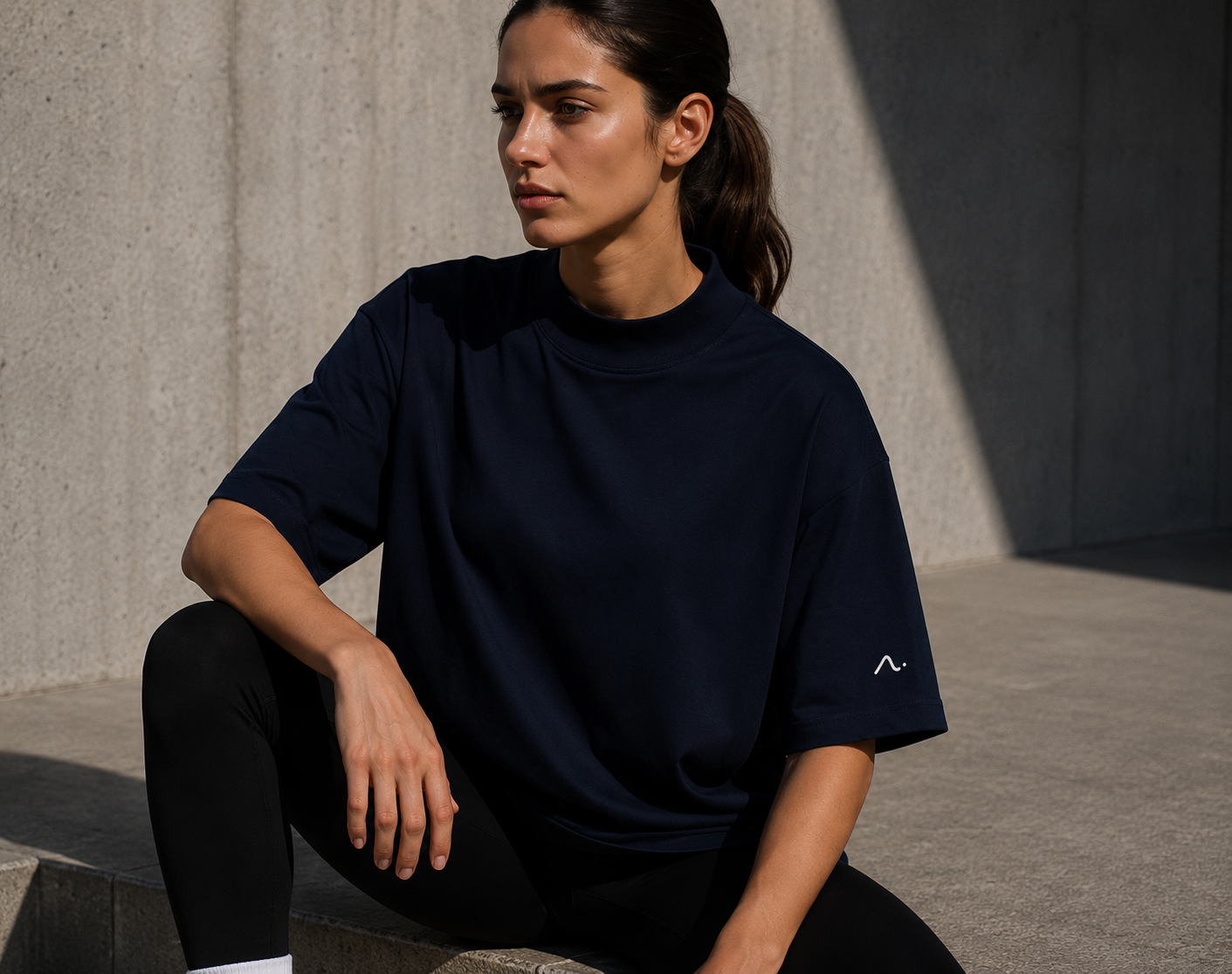 Oversized high neck t-shirt